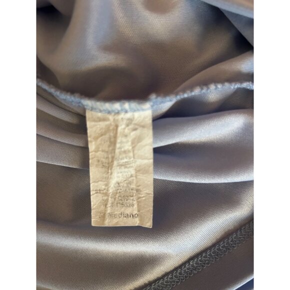 Windsor Blue Ruched Bodycon Sz S Mini Dress Puff Sleeve Square Neck Tie Front Pa - Picture 6 of 9